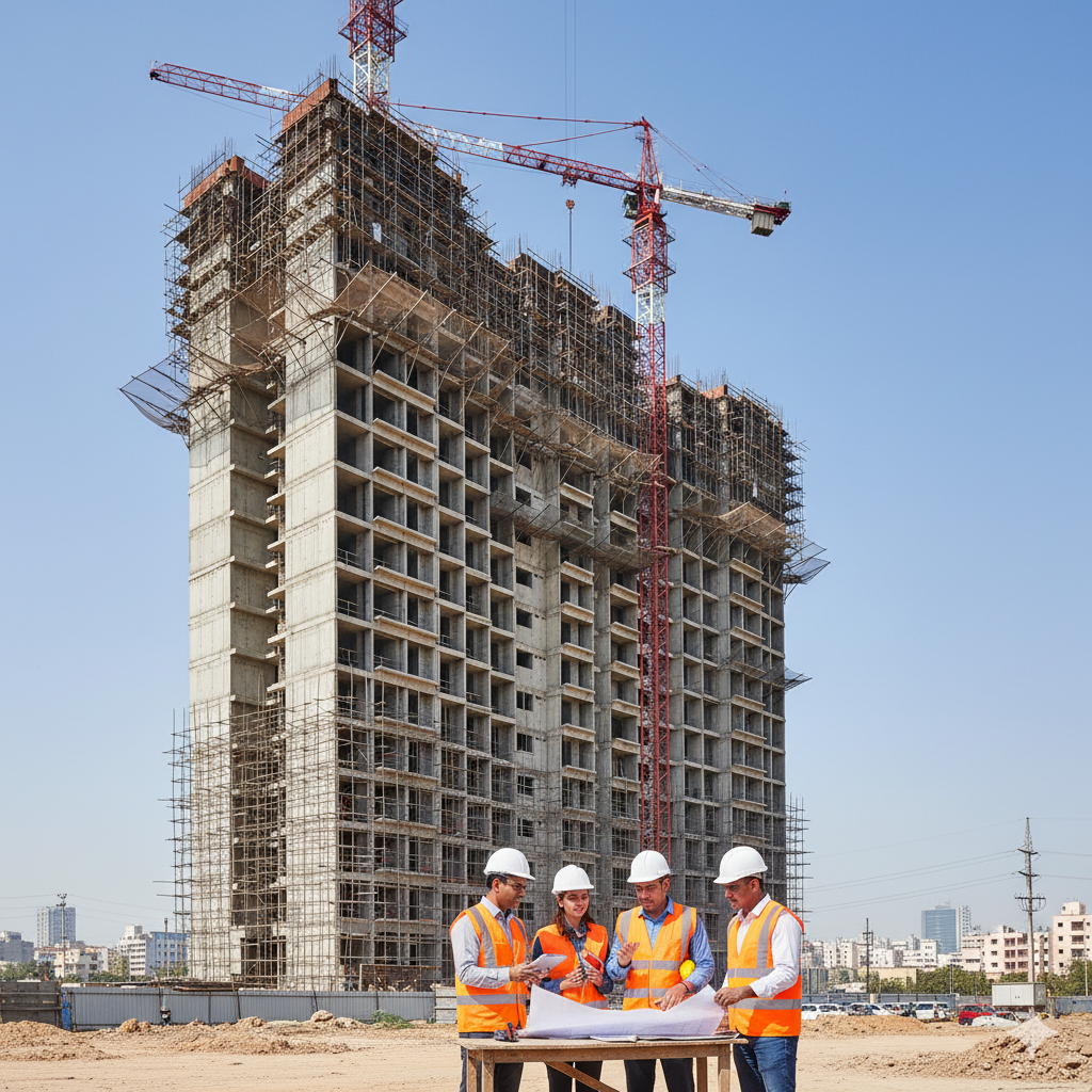 Residential apartment project under construction in India
